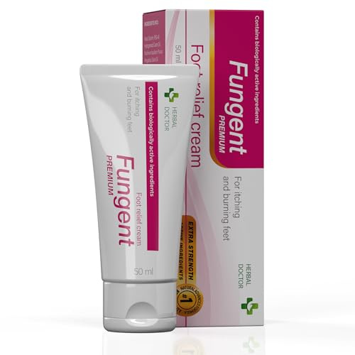 Fungent Premium Crema Sollievo Piedi 50 ml – Crema per Prurito e Bruciore ai Piedi, Ingredienti Attivi, Idratazione e Cura Quotidiana dei Piedi