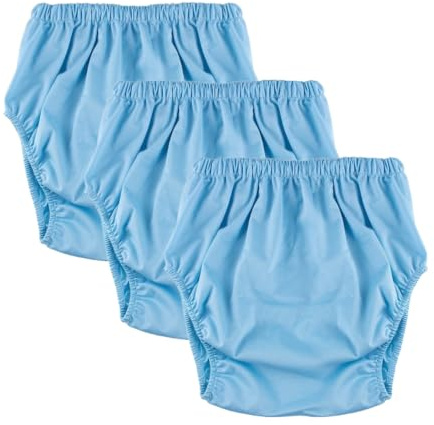 3 st Vuxenblöjöverdrag for inkontinens Återanvändbara vattentäta byxor | Inkontinens Pull Up Plast blöjöverdrag for vuxna män kvinnor Läckagesäkra inkontinensunderkläder(Blue,Large)
