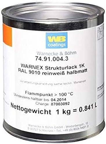 Warnex 0131 WHI Strukturlack reinweiß halbmatt 1 kg, RAL 9010