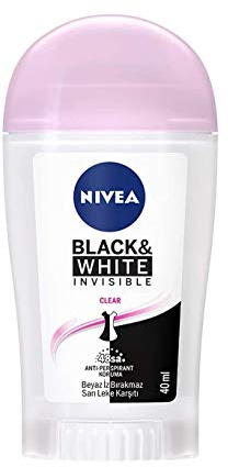 Nivea - Invisible black&white clear, desodorante en barra, pack de 3 (3 x 40 ml)