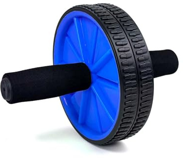 OcioDual Rueda Abdominal, Rodillo Abdominales, Rueda Abdominales con Mango, Ejercicio en Casa, Gym en Casa, Core, Flexibilidad y Fuerza, Roller Gimnasio en Casa, Rodillo Abdominal, Azul