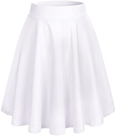 Bridesmay Gonna Plissé Versatile ed Elastica per Donna Midi-White XL