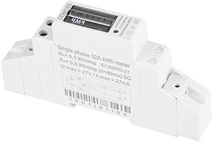 Medidor de energía DDM18S, Contador de KW del carril del dinar la monofásico de DDM18S 220V / 230V 1P, Marca los Kwh