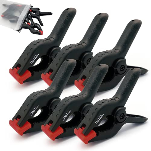6 Pcs Abrazaderas De Resorte Nylon, 4.5 Pulgadas Pinzas De Clips, Abrazaderas De SujecióN Con Resorte MandíBulas Giratorias,Con Amplia Apertura De Mordaza, Para Fondo De FotografíA, CarpinteríA