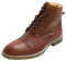 Jamron Hombres Clásico Piel Genuina Botines Cremallera Botas Chukka con Forro de Franela Cálido Marrón EU41.5