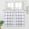 LinTimes Kurzstores Gardinen Vorhang Landhaus Küche Kurz Fenster Blickdicht Modern Scheibengardinen Bistrogardine Kurzgardine Kurzvorhang Kariert 2er Set Grau B 76 cm x H 91cm
