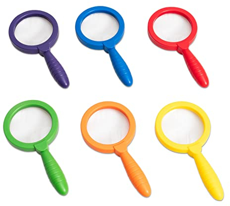 Betzold - Lupen Regenbogenset 6 Stück - Vergrößerungsglas Kinder-Lupe Handlupe