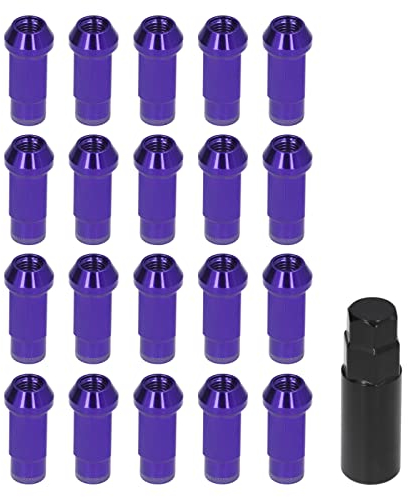 Fydun Radschrauben, 20 STK M12x1,5 Metall Konischer Sitz Radmuttern Lug-Bolzen Für Auto(Lila)