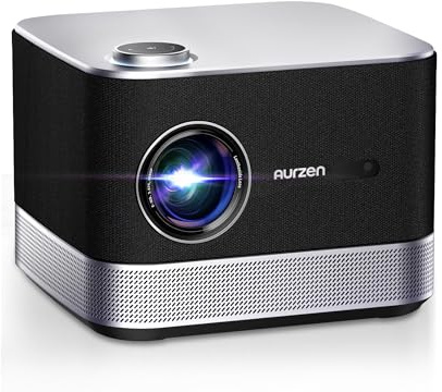 3-in-1 Projector 4K Supported, AURZEN BOOM 3 Smart Projector with WiFi and Bluetooth, 3D DoIby Audio & 36W Speakers, Auto Focus & Keystone, Built in NetfIix App 500 ANSI Home Outdoor proyector, Black