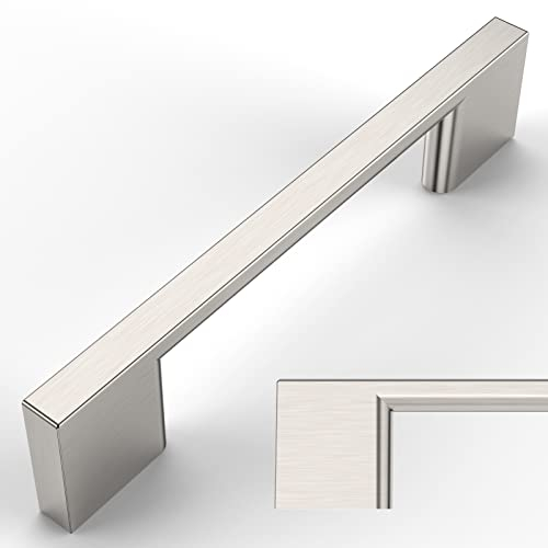 Amerdeco 5 Stück Möbelgriffe Gebürsteter Nickel, 96mm Lochabstand, Aluminiumlegierung Schubladengriffe & Schrankgriffe für Küchenschränke & Kleiderschränke UK0035