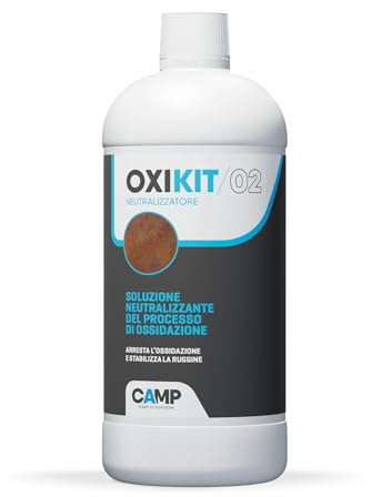 CAMP Oxi Kit 02 - Neutralizzatore Ruggine, Stabilizza il Processo di Ossidazione ed Elimina i Residui Acidi - Soluzione Neutralizzante Ideale per Proteggere i Materiali Ferrosi, Made in Italy, 1l