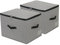 Rigid Foldable Fabric Storage Box with Zipper lid, handle, Garment Bedding Storage Basket Organizer for Wardrobe Shelf, Washable, 44×33×31cm, Dark Grey, 2pack