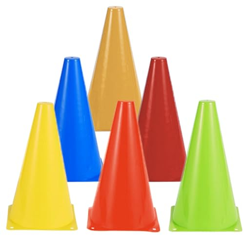12 Pcs Cônes de Signalisation, 17,5cm Cônes d'Entraînement | 6 Couleurs | Plot Sport, Plot Football Entrainement pour Sport, Jeux, Barrières de Football, Parcours Obstacles à Vélo, Enfants, Chiens