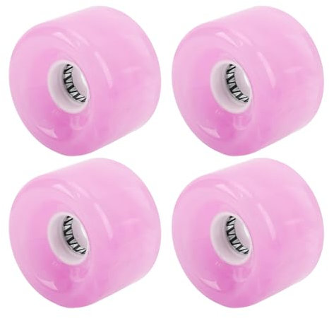 Keenso Skateboardhjul 4-pack PU Longboard-hjul 78A 65 X 43 Mm Blinkande Skateboardhjulset för Longboard Cruiser-åkare Inomhus Utomhusbruk (Rosa)