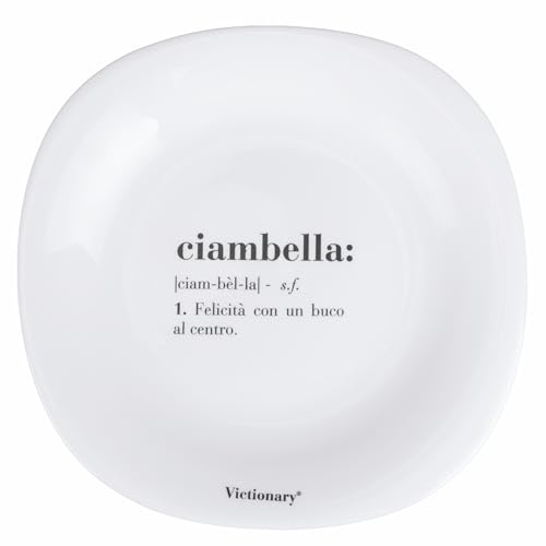 Villa d'Este Home Tivoli 1996 Victionary - Juego de 6 platos de postre cuadrados de cristal opalino, 22 x 22 cm