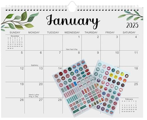 2025-2026 Monthly Wall Calendar,Decorative Hangable Calendar - 18-Month Decorative Twin-Wire Wall Planner for Home, Schedule Planning Supplies