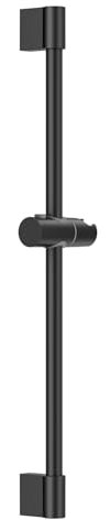 Auralum Barre de Douche 65 cm en Acier Inoxydable, Colonne de Douche avec Support Pommeau de Douche Rotation à 360° pour S'adapter aux Trous de Perçage Existants (Noir)