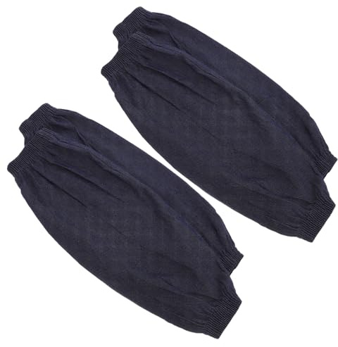 KOMBIUDA Manicotti Cotone da Lavoro 2 Paia Doppio Strato in Denim, Protezione Avambraccio Termica e Resistente All'usura per Saldatura e Cantieri