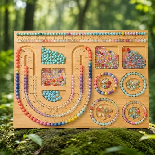 Ruiaqer Pärlbricka i trä 43x27,5x1,5 cm Pärldesignbräda Tillbehör för pärlsömn, Träpärlbräda Pärlbricka För armband För halsband Pärlarmbandstillverkning
