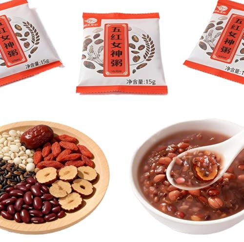Bouillie De Céréales Mélangées À 5 Ingrédients, 525 G (7 Sachets Indépendants) | Porridge Instantané Prêt Cuire, Adapté Au Petit-déjeuner/repas Quotidien, Sucré Personnalisable