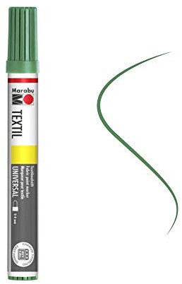 Marabu 01170003067 - Textil Painter saftgrün 067, Strichstärke ca. 2 - 4 mm, Stoffmalstift für helle Stoffe, auf Wasserbasis, weicher Griff, waschbeständig bis 60°C, lichtecht, einfache Anwendung