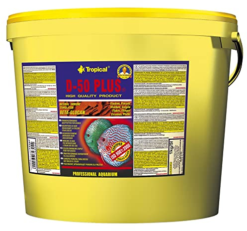 Tropical D-50 Plus Farbförderndes Flockenfutter für Diskusfische, 1er Pack (1 x 5 l)