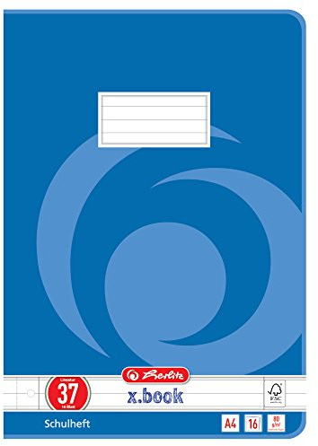 Herlitz 3323706 skolhäfte A4 (linjerat 38) 16 ark, förpackning med 10