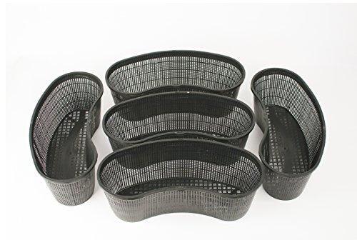 Inter Flower - lot de 5 paniers de plante aquatique paniers ovale/forme de haricots/convenable aux plantes étangs comme de nénuphars/plastique / paniers de plante étang, étang de jardin
