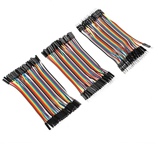 Akozon Jumper Wire 3pcs bunte 10cm Jumper Drähte Kit 40pin Male-Male,Female-Female,Male-FemaleJumper Kabel Wire Steckbrücken Drahtbrücken für Breadboard