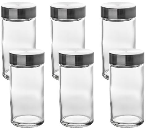 5 five simply smart 6 tarros de especias de 80 ml con tapa de acero inoxidable