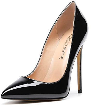 Castamere Scarpe col Tacco Donna Punta Appuntito Tacco a Spillo 12CM Pelle Verniciata Nero Scarpe EU 39
