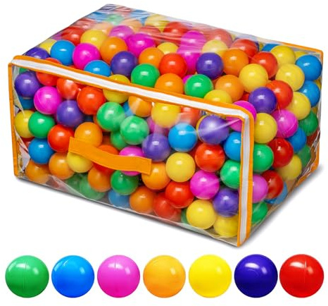 Vanland Ball Pit Balls for Baby and Toddler Phthalate Free BPA Free Crush Proof Plastic - Multicolored Pit Balls in Reusable Play Toys for Kids with Storage Bag