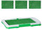 Relaxdays Hundeklo Rasen, Welpentoilette für die Wohnung, 4X Grasmatte, HxBxT: 5,5 x 45,5 x 33 cm, Kunststoff, weiß/grün