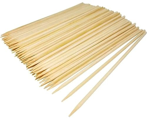 PARENCE.- Set di 100 tubi di legno/grill, spiedini, frutta, verdura, vanghe di legno - 100 pezzi, 25cm