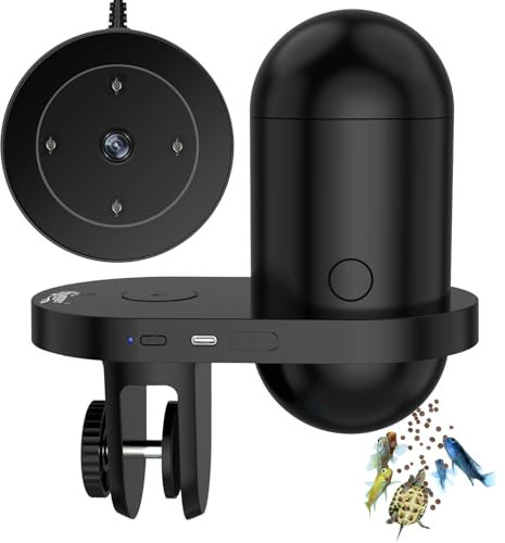 hygger WiFi Automatic Fish Feeder, Intelligent Timing Fish Feeder, Automatic Dispenser Control with APP for Vacation, 230ML Large Capacity Auto Fish Feeder for Aquarium and Turtle Tank with USB Cable
