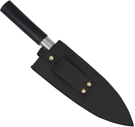 Qchengsan Cowhide Leather Knife Sheath, 8 Inch Chef Knife Guard, Heavy Duty Universal Knife Cover or Sleeves, Chef Meat cleaver sheath with Belt Loop(8.2 Lx2.2 W)