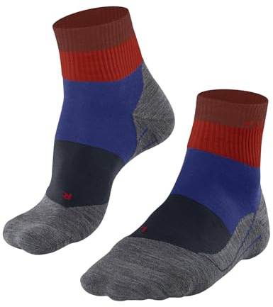 FALKE Herren Wandersocken TK5 Wander Short M Sso Wolle Funktionsmaterial antiblasen dünn 1 Paar, Blau Cobalt Blue 6054 Stripe, 39-41