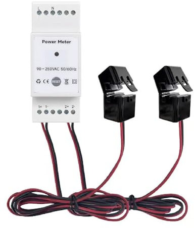 Contatore di Energia Intelligente, Monitoraggio Intelligente del Consumo di elettricità Misuratore di Potenza Monofase, Supporta il Controllo Vocale, 2 Trasformatori di Corrente