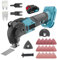 Brushless Cordless Oscillating Multitool,for Makita 18V 1x 3.0Ah Battery, 6 Variable Speeds 8000-20500 RPM, 22Pcs Accessories, for Sanding Grinding Scraping