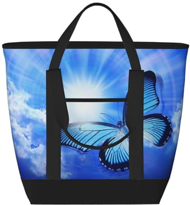 EZDLOWVBA Borsa termica isolata grande capacità personalizzata della stampa della farfalla di bellezza, borsa riutilizzabile della drogheria