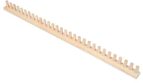 BESTonZON Tabla para Tejer Mantas de Madera 45,28x2,76 Pulgadas, Telar de Hilo Portátil para DIY Bufandas y Mantas, Herramienta para Tejer a Crochet, Kit para Principiantes, Color Caqui
