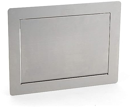 LAMP Einwurfklappe gedämpft, eckige Müllklappe für Abfallsammler 384x294 mm Küchenorganizer, Inox