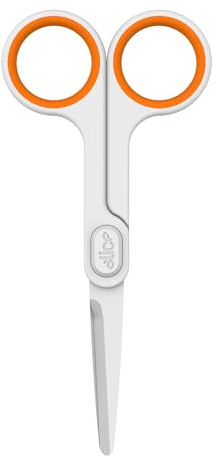 Slice 10544 Keramikschere (klein) • Beidhändig nutzbar • Kompakte Schere für Kinder, Bastelarbeiten, Haushalt & Büro • Weiche Griffeinsätze • Sicherheitsklinge aus Keramik