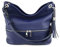 OBC Made in Italy Damen Leder Tasche Cross Body Schultertasche City Bag Crossover Umhängetasche Henkeltasche Shopper Ledertasche Damentasche Fransen (Dunkelblau 34x27x13 cm)