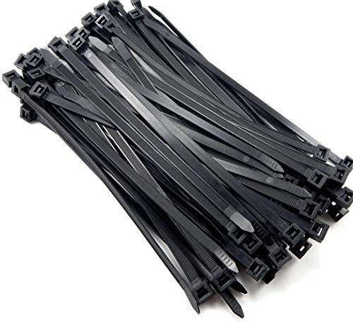 Kabelbinder 400 mm x 7,6 mm, 100 Stück UV-Beständig ultra starke Kabelbinder mit 80 kg Zugfestigkeit, Hitzebeständig, Langlebig(Schwarz)