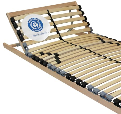 Beco Lattenrost, Easyfix K, 90 x 200 cm, Blauer Engel Zertifiziert, Test SEHR GUT, 28 Federholzleisten, einfache Selbstmontage, Kopfteil verstellbar, Made in Germany, 100 Nächte Testschlafen