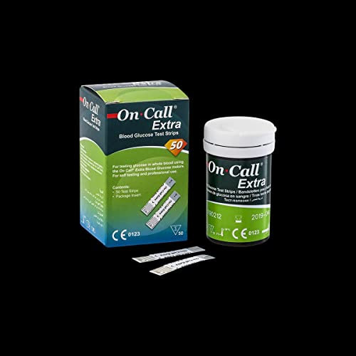 On Call Extra Blood Glucose Test Strips (50 Tests/Vial)