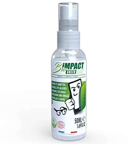 Spray nettoyant ecran smartphone et lunettes - 50ml - 99% naturel - écologique certifié par Ecocert