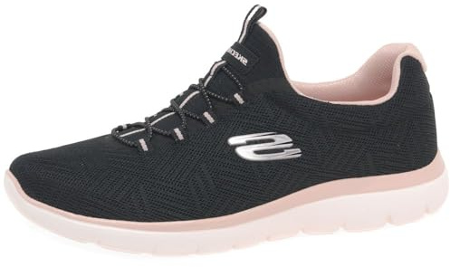 Skechers Donna Summits Artistry Chic Scarpe da Ginnastica, Black Mesh/Light Pink Trim, 40 EU