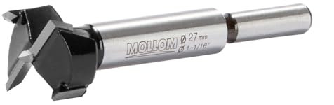 MOLLOM 27mm (1-1/16) Forstner Trapano per Lavorazione del Legno Precisa con Duro Carburo YG8 Spessore di 2,0mm, Questo Attrezzo Tagliacerniere è Ideale per Legno Duro, Plastica, Compensato
